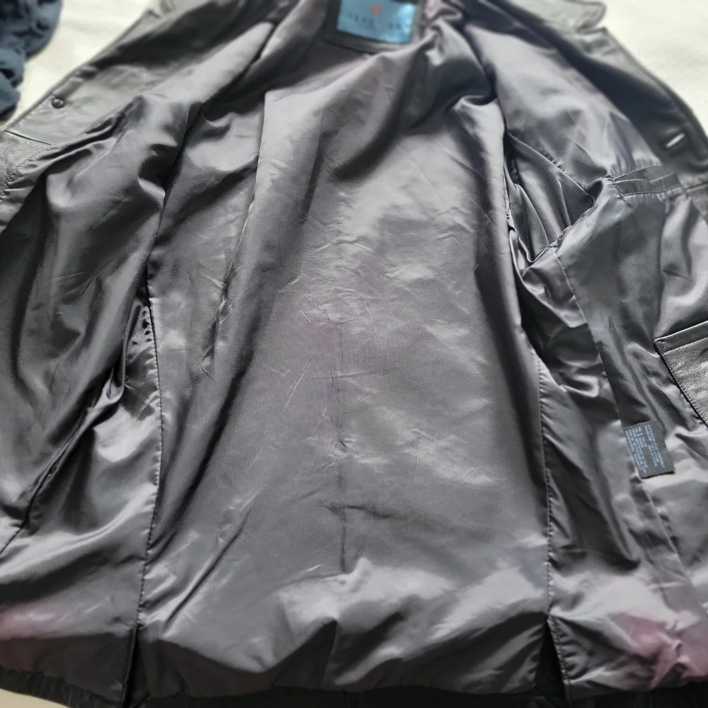 Kenneth Cole Reaction Black Leather Jacket.